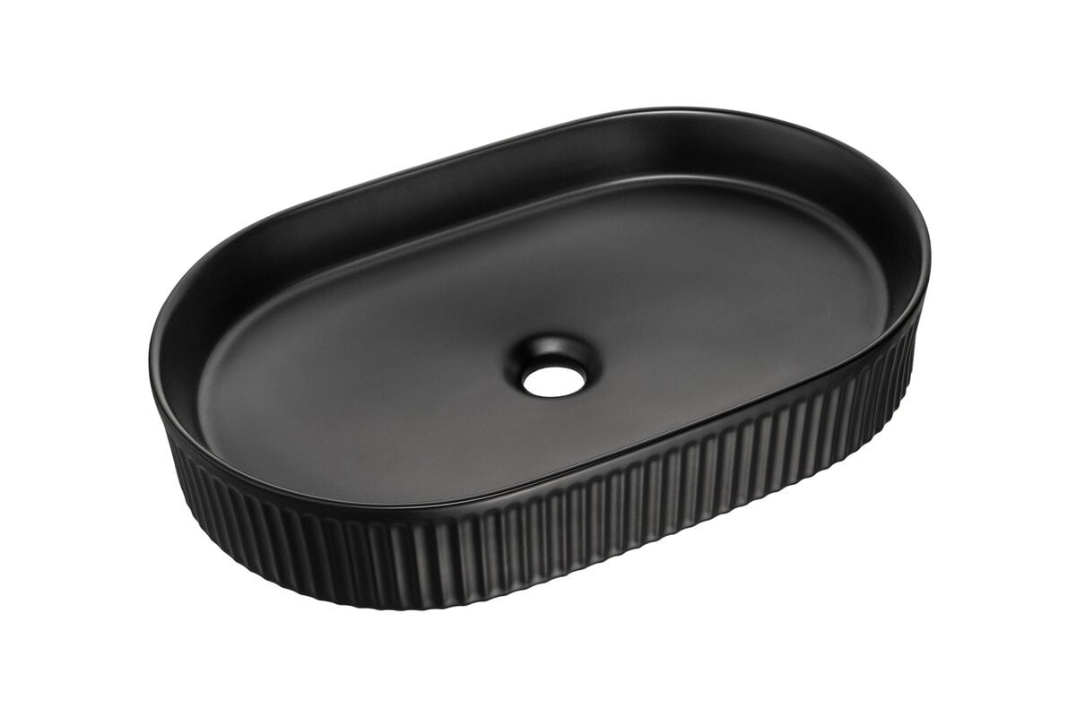 Umywalka nablatowa Comad Beyond 56x36 cm owalna czarny mat