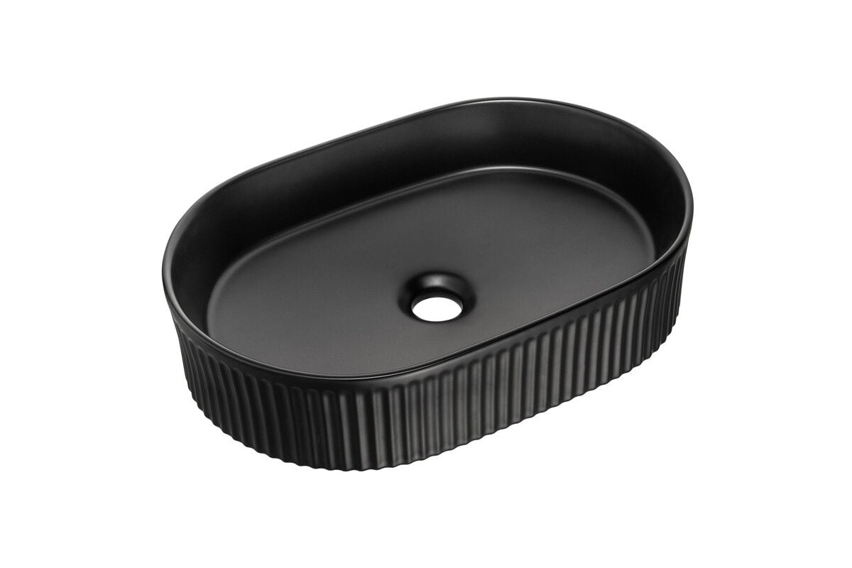 Umywalka nablatowa Comad Beyond 48x32,5 cm owalna czarny mat