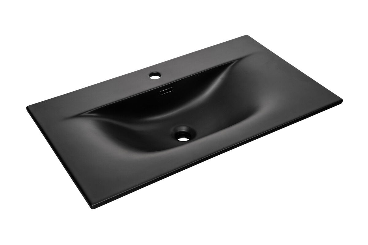 Umywalka meblowa Comad Sky 80x46 cm prostokątna czarny mat