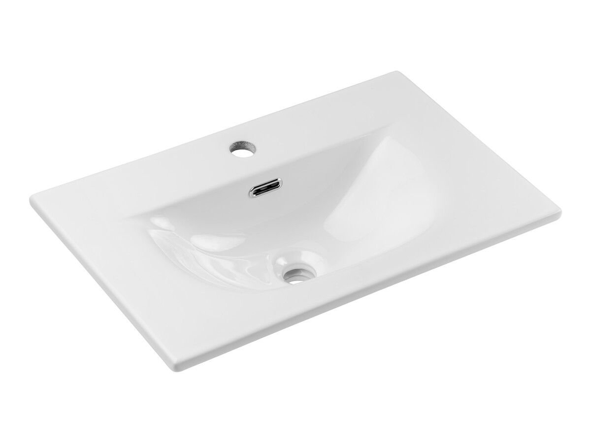 Umywalka meblowa Comad Sky 60x40 cm prostokątna biały połysk