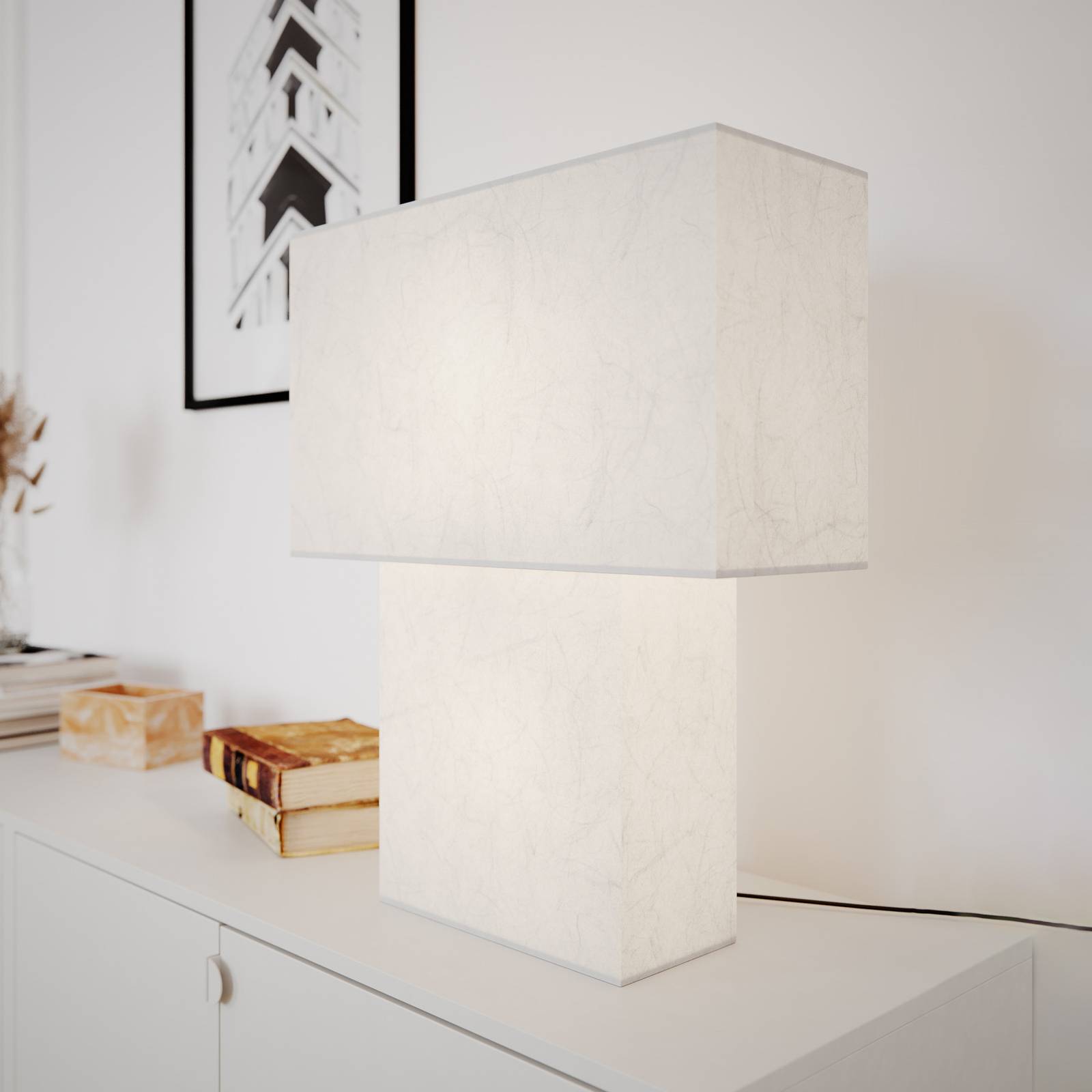 Lampa stołowa iSquare marki By Rydéns, biała, wysokość 50 cm