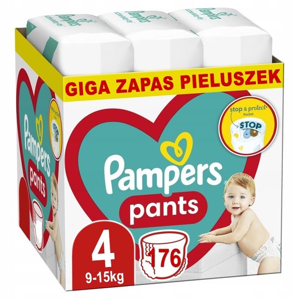 Pieluchomajtki Pampers Pants 4 Giga Zapas 176szt