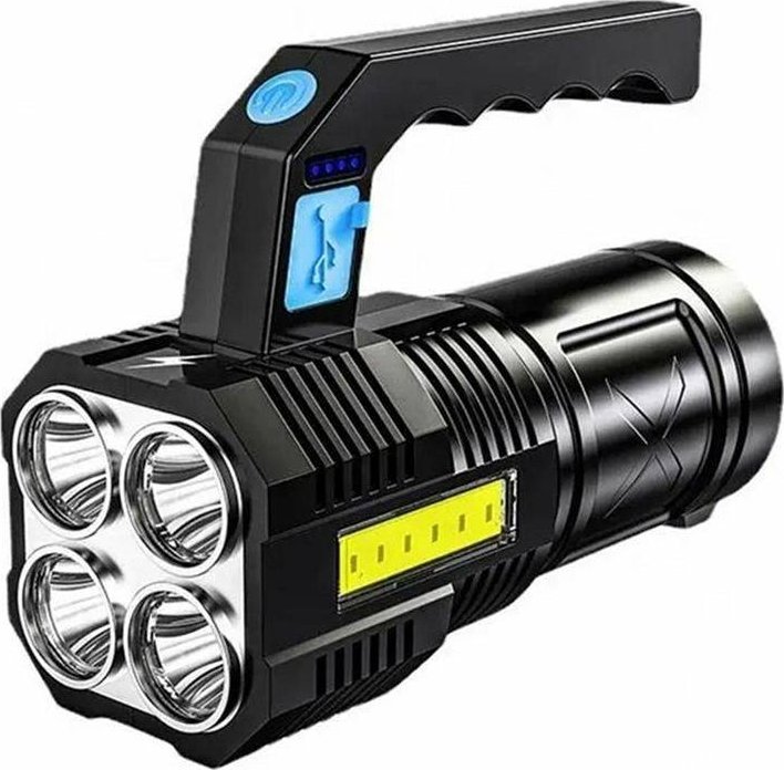 Latarka Aptel Bardzo Mocna LATARKA Taktyczna LED COB Typ T6 Akumulatorowa 9W czarna ZD102