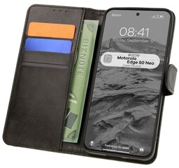 Bizon Etui z klapką Case Pocket do Motorola Edge 50 Neo, czarne
