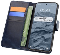Bizon Etui z klapką Case Pocket do Motorola Edge 50 Neo, granatowe