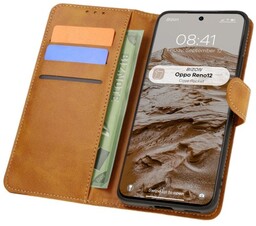 Bizon Etui z klapką Case Pocket do Oppo Reno 12, brązowe