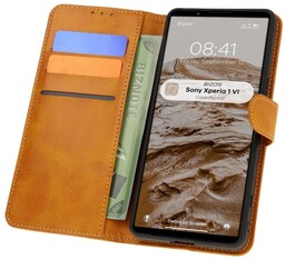 Bizon Etui z klapką Case Pocket do Sony Xperia 1 VI, brązowe