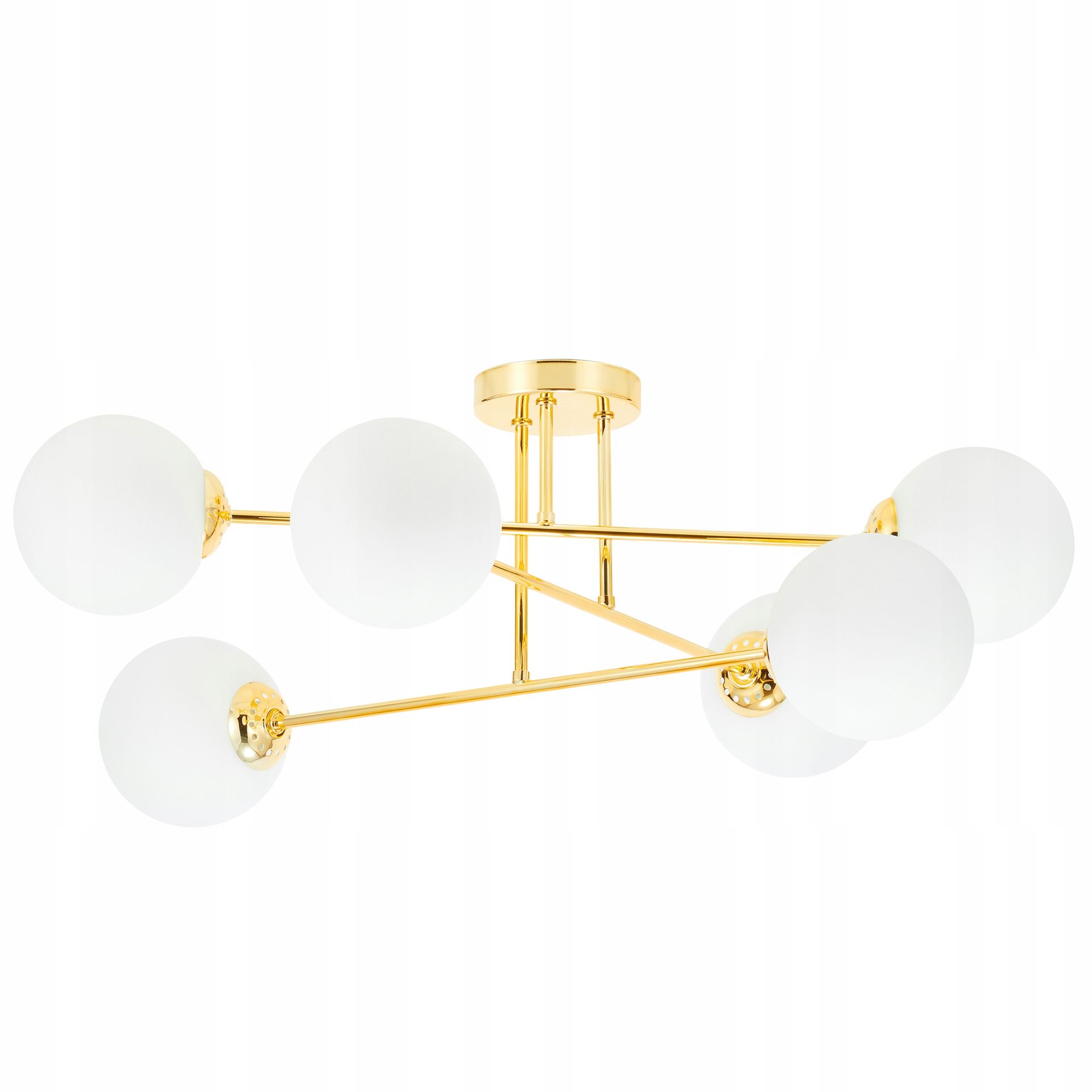 Lampa Wisząca Sufitowa Złota Biała Kula Loft
