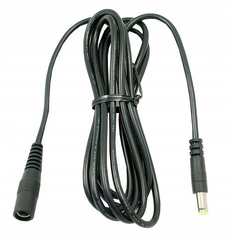Przedłużacz Do Zasilania 5 M 12V DC Wtyk 2.1/5.5 Zasilanie Kamer Przedłużka