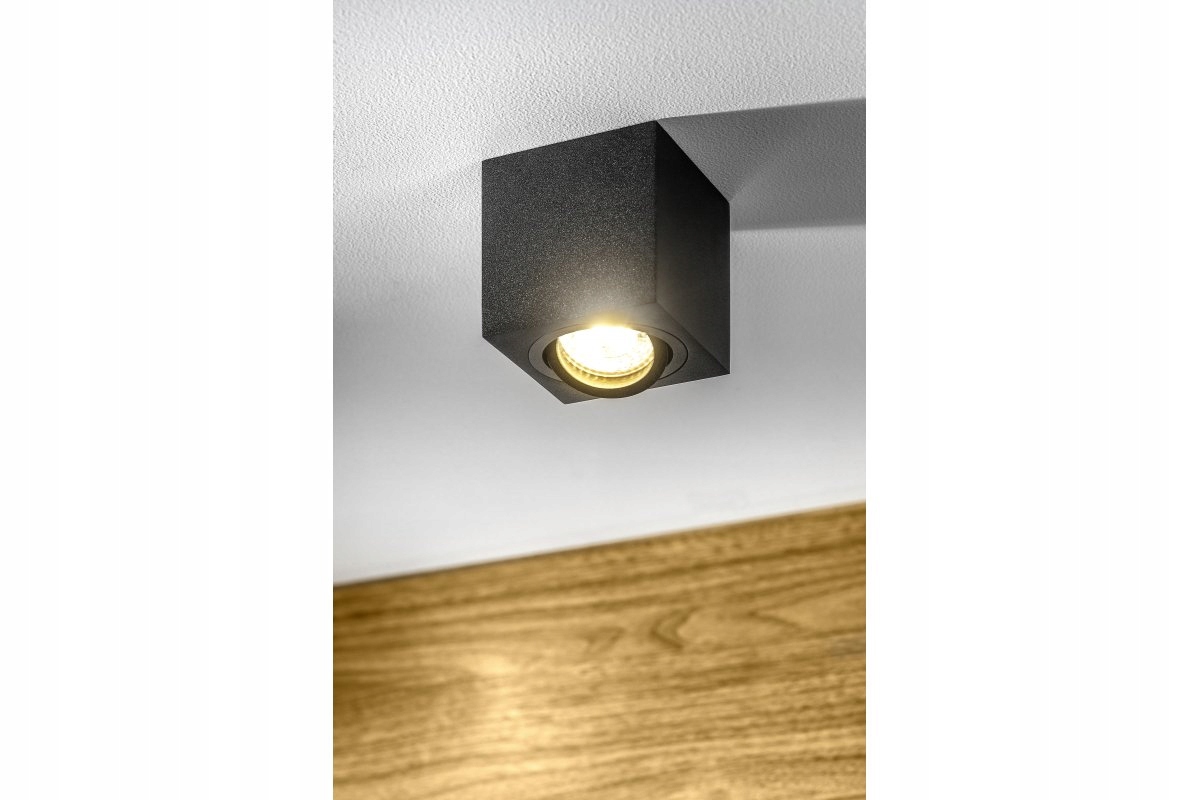 Oprawa sufitowa Aveiro Bis, GU10 max20W IP20, 80x80x90mm, kwadratowa czarny