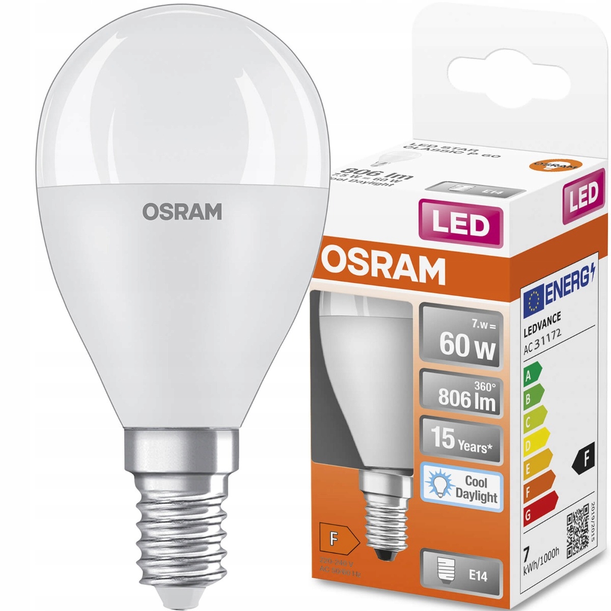 Żarówka Led E14 7W 60W 6500K Zimna Osram Star