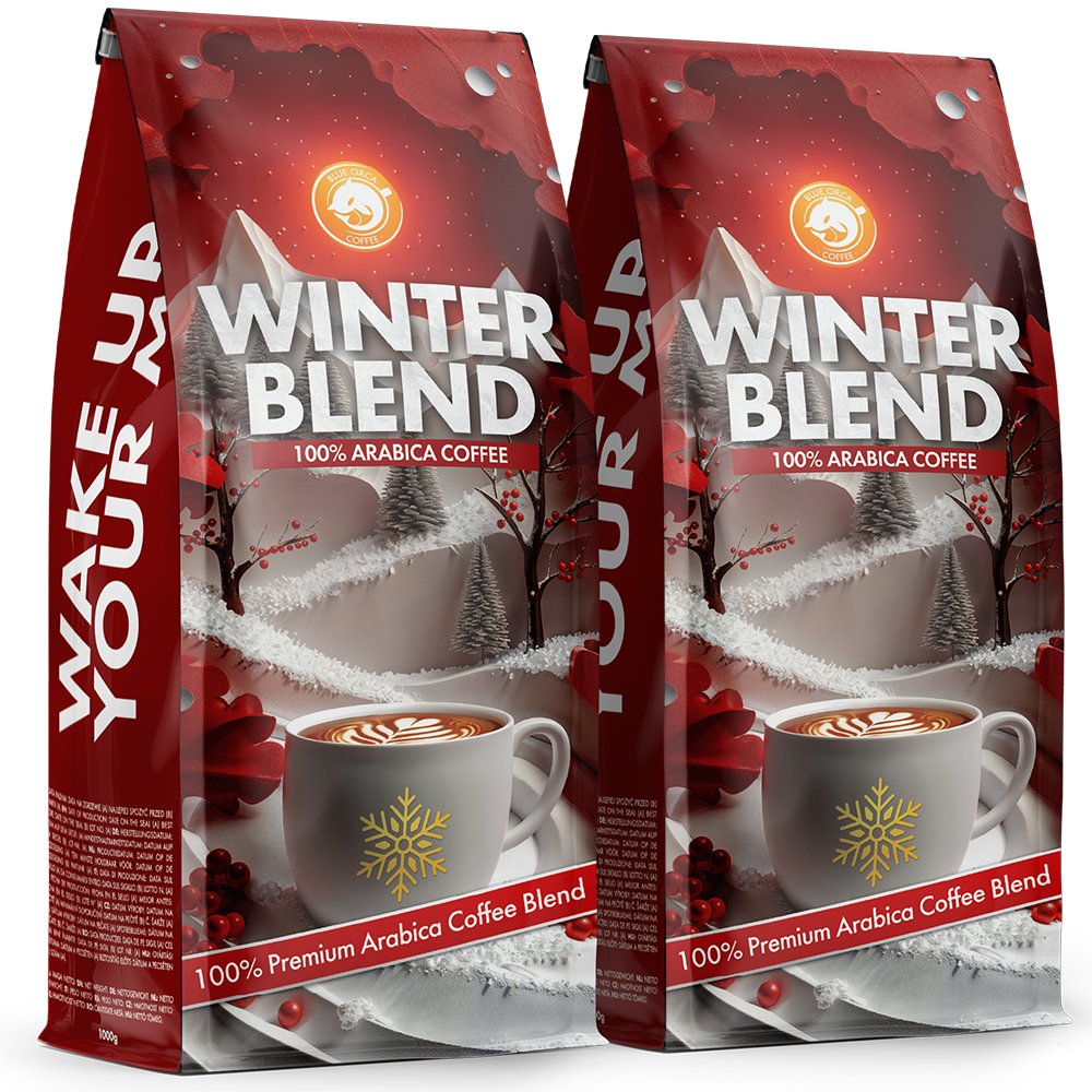 Kawa ziarnista 1kg x2 WINTER BLEND 100% Arabica ŚWIEŻO PALONA Blue Orca