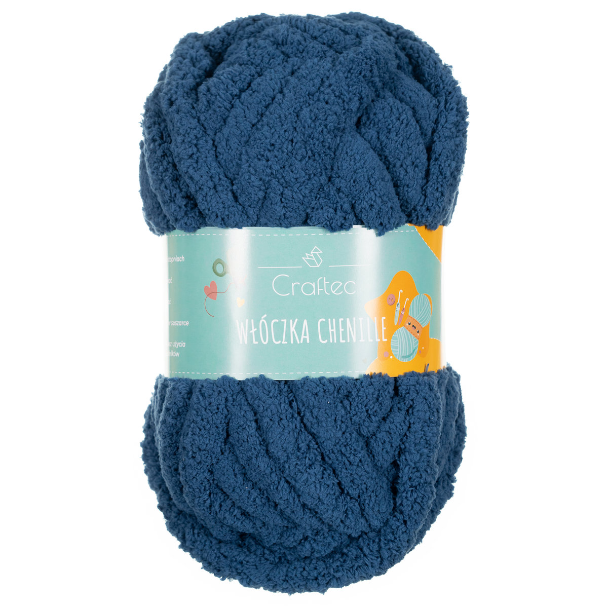 Włóczka do wyplatania szydełkowania gruba Chenille 20 mm granatowa #21