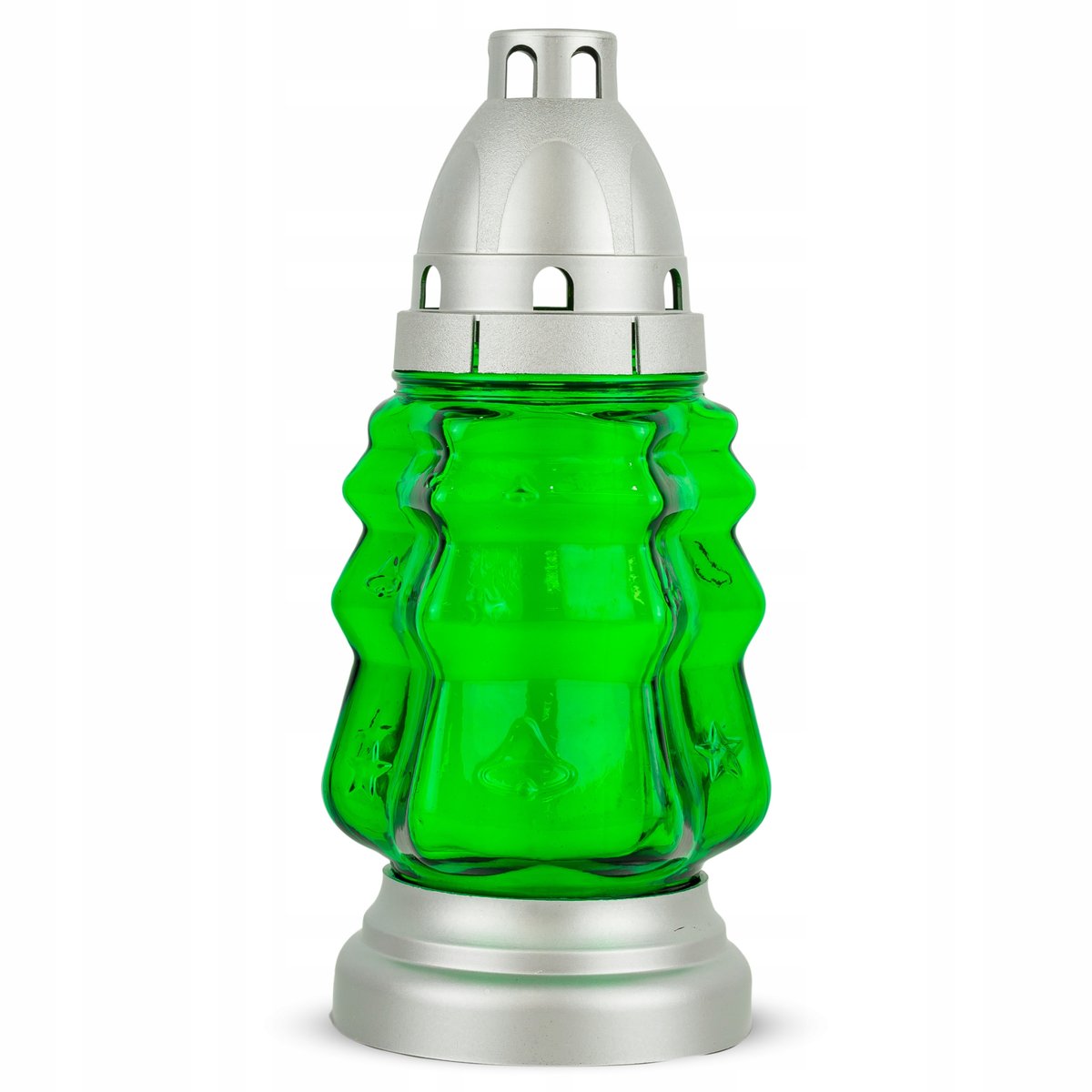 Znicz Choinka Mini DP254 Zielony 20 cm Znicz Szklany z Wkładem Wymiennym
