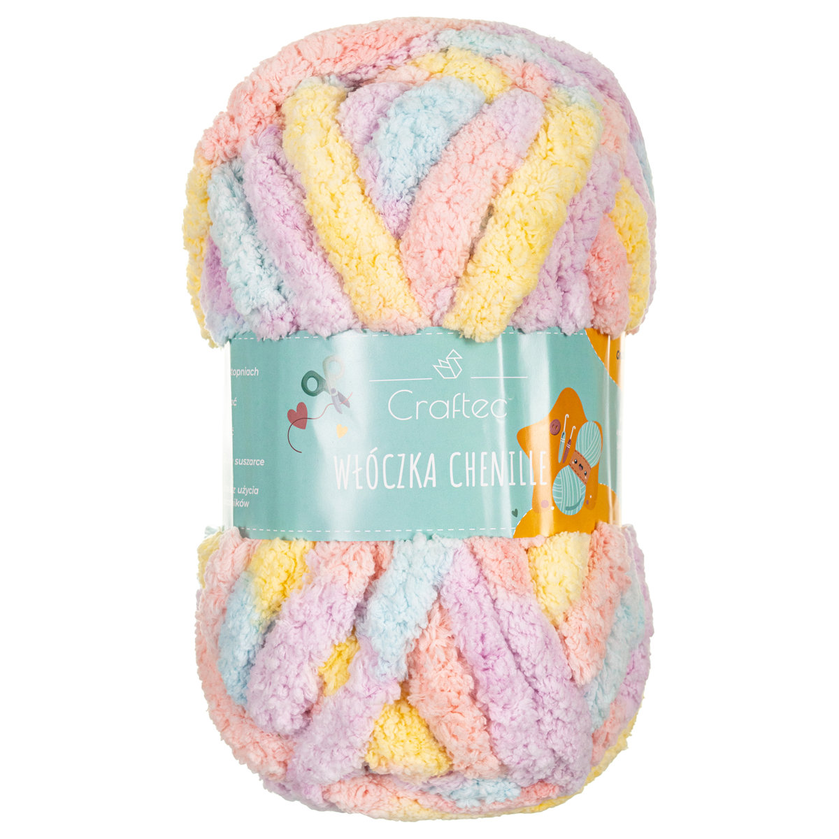 Włóczka do wyplatania szydełkowania plecenia Chenille 20 mm pastelowa #14