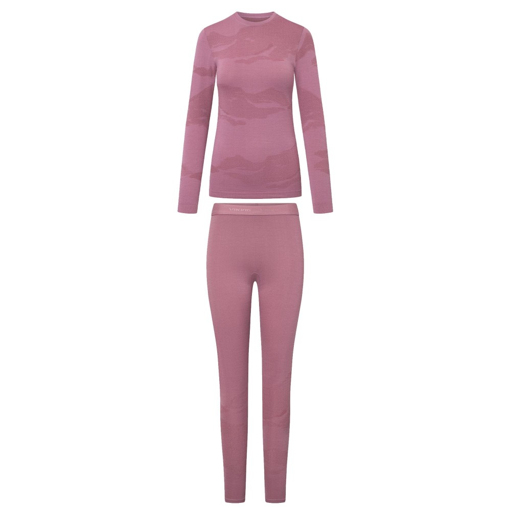 Komplet bielizny termoaktywnej damskiej Viking Gasher Lady Merino 4000 różowy