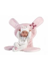 Lalka winylowa bobas Bimbo z różową podusią 35cm