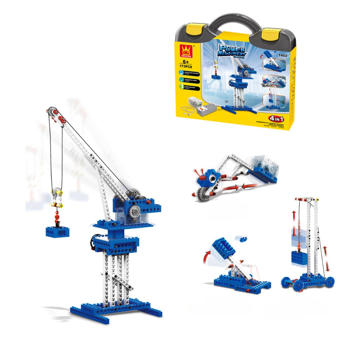 Klocki konstrukcyjne Wange 1402 - Maszyny 4w1: STEM, 173 elementów