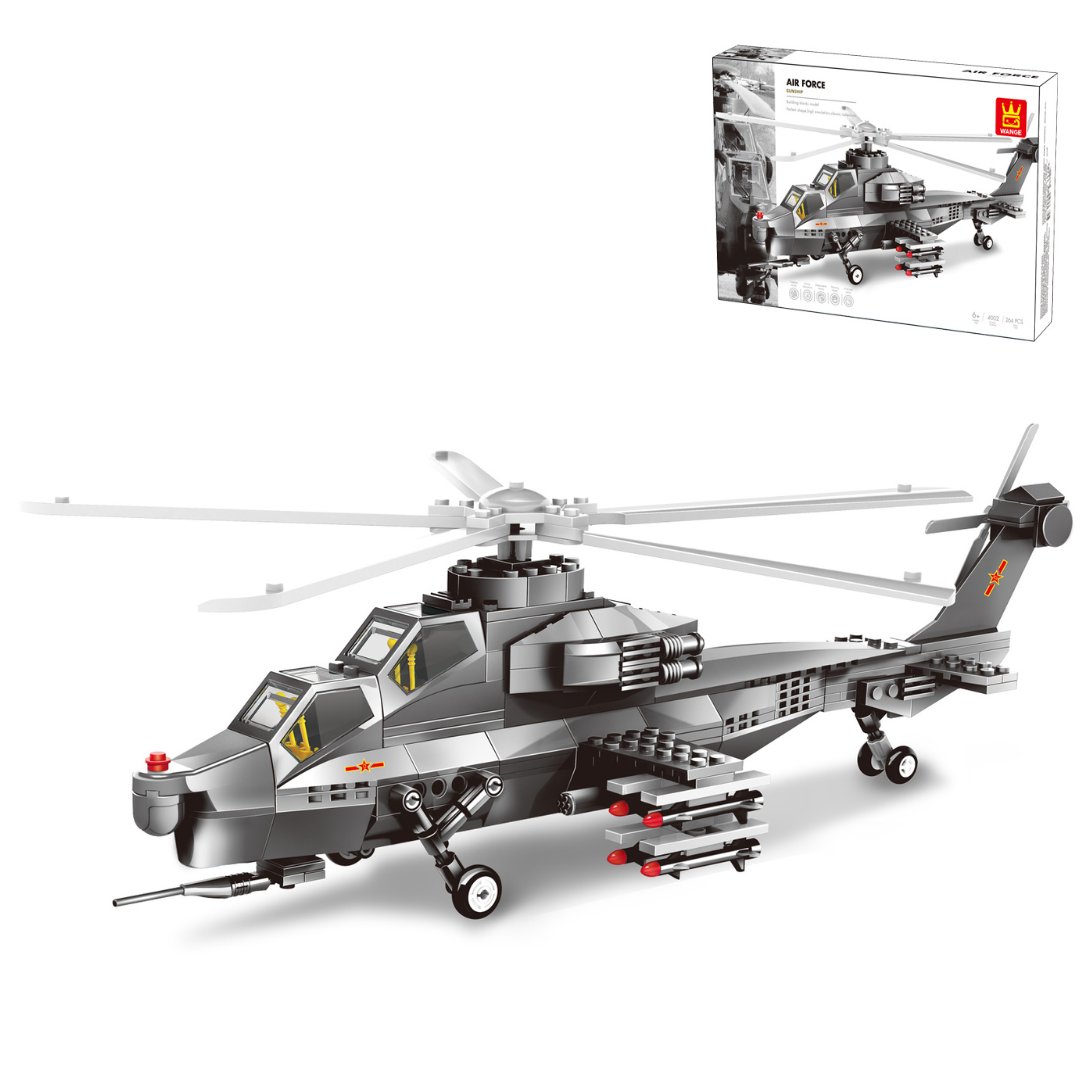 Klocki konstrukcyjne Wange 4002 - Helikopter WZ10 Gunship, 304 elementy