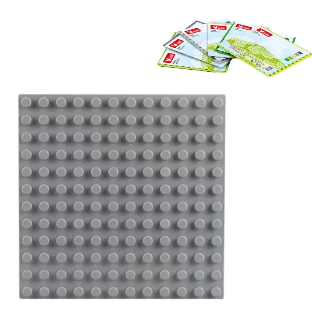 Klocki edukacyjne Wange DUBIE 900 – Podstawa 12x12 jasnoszara do DUPLO