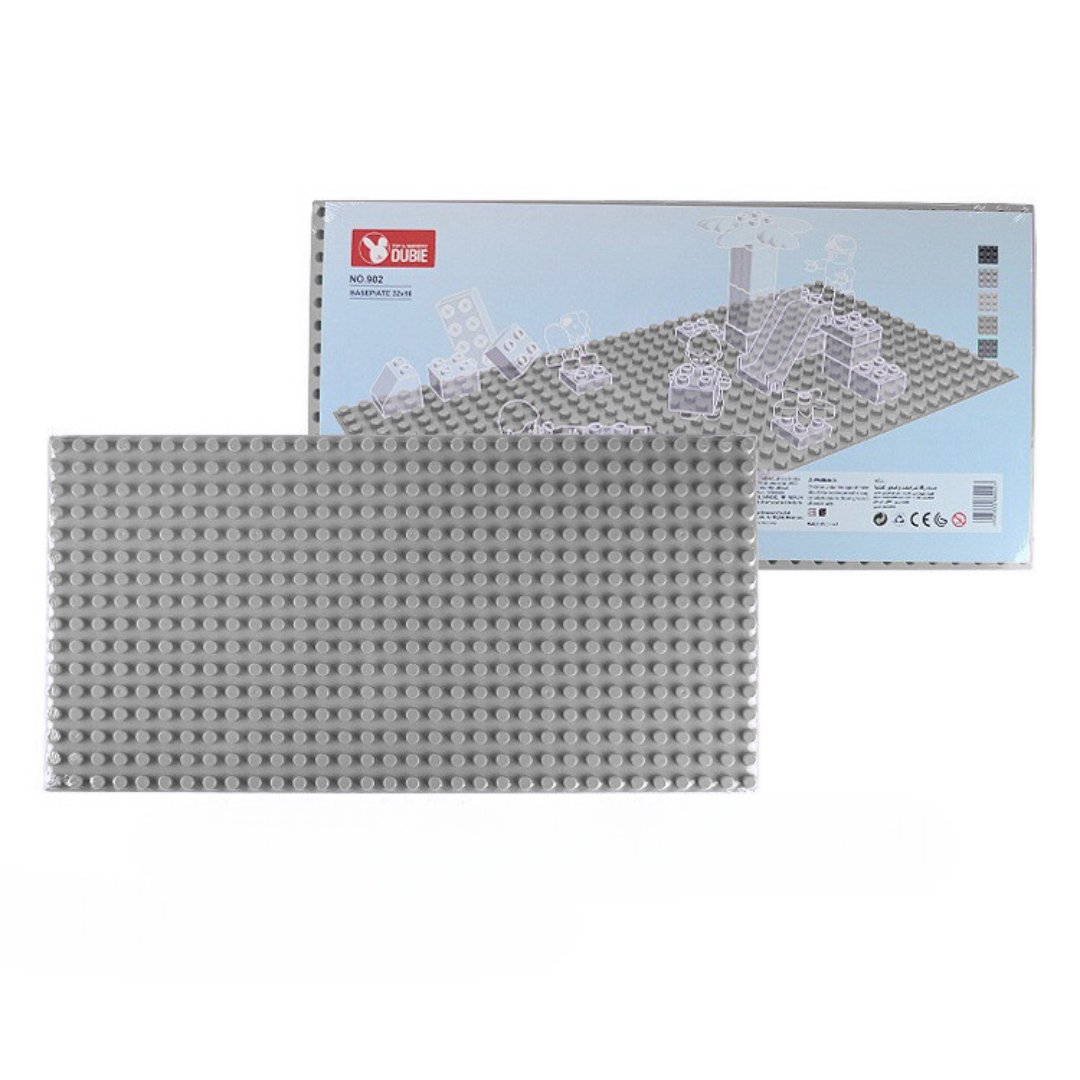 Klocki edukacyjne Wange DUBIE 902 – Płytka bazowa 32x16 w kolorze jasnoszarym do DUPLO