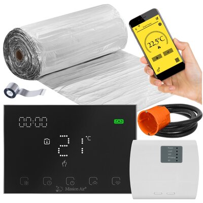 Mata grzewcza pod panele MISSION AIR PTC MAL-160W/m2 18m² (36mb x 50cm) + regulator Gemini Czarny Wi-Fi