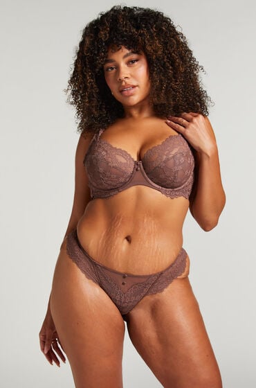 Hunkemöller Stringi Daisy Brązowy