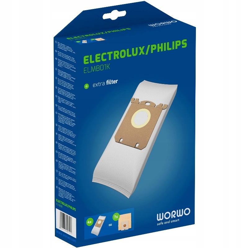 4x Worki Do Odkurzacza Electrolux Philips S-bag Sbag ELMB01 Worwo