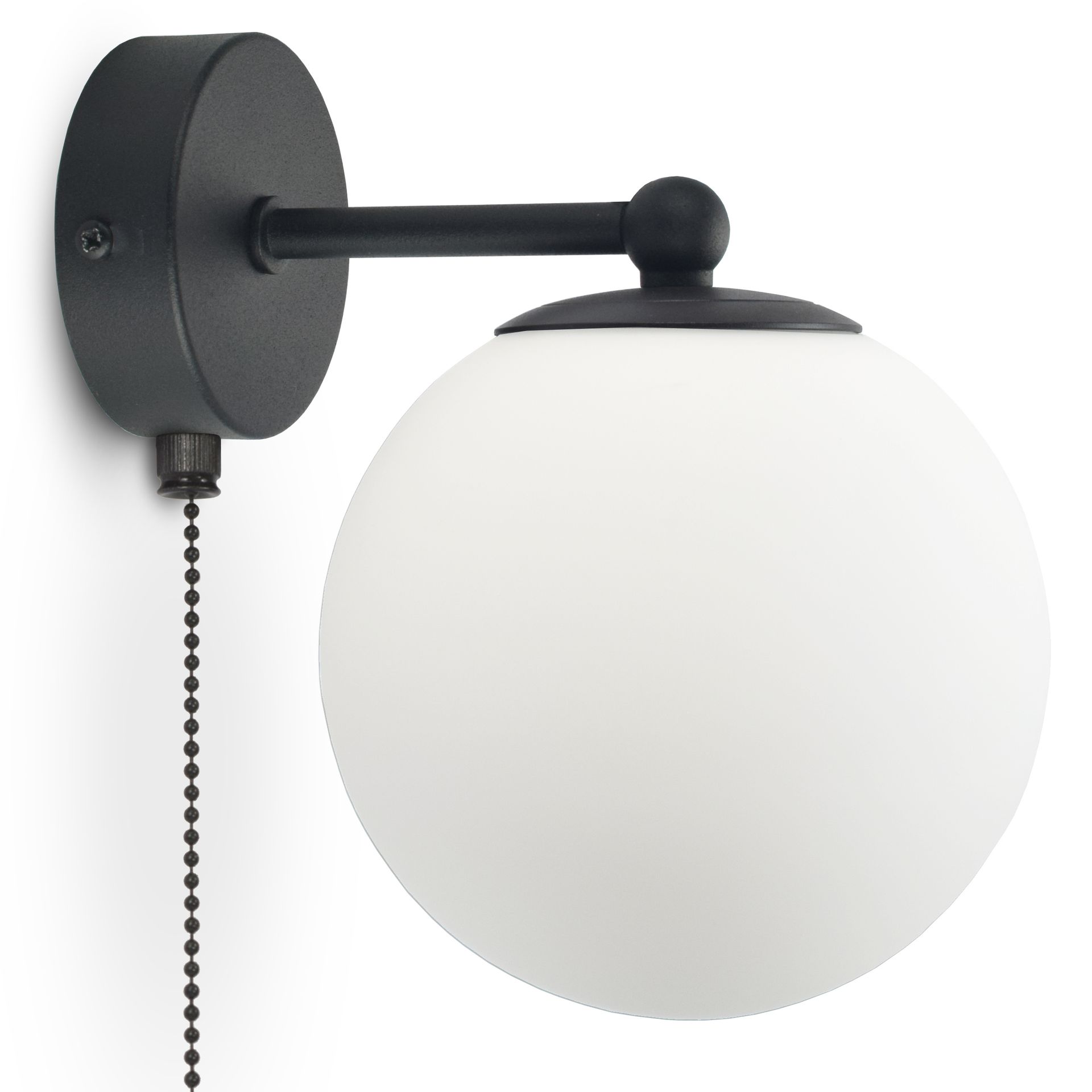 Kinkiet Lampa ścienna Full Globe Glass 561-KW1 Led G9 Biała Kula Włącznik