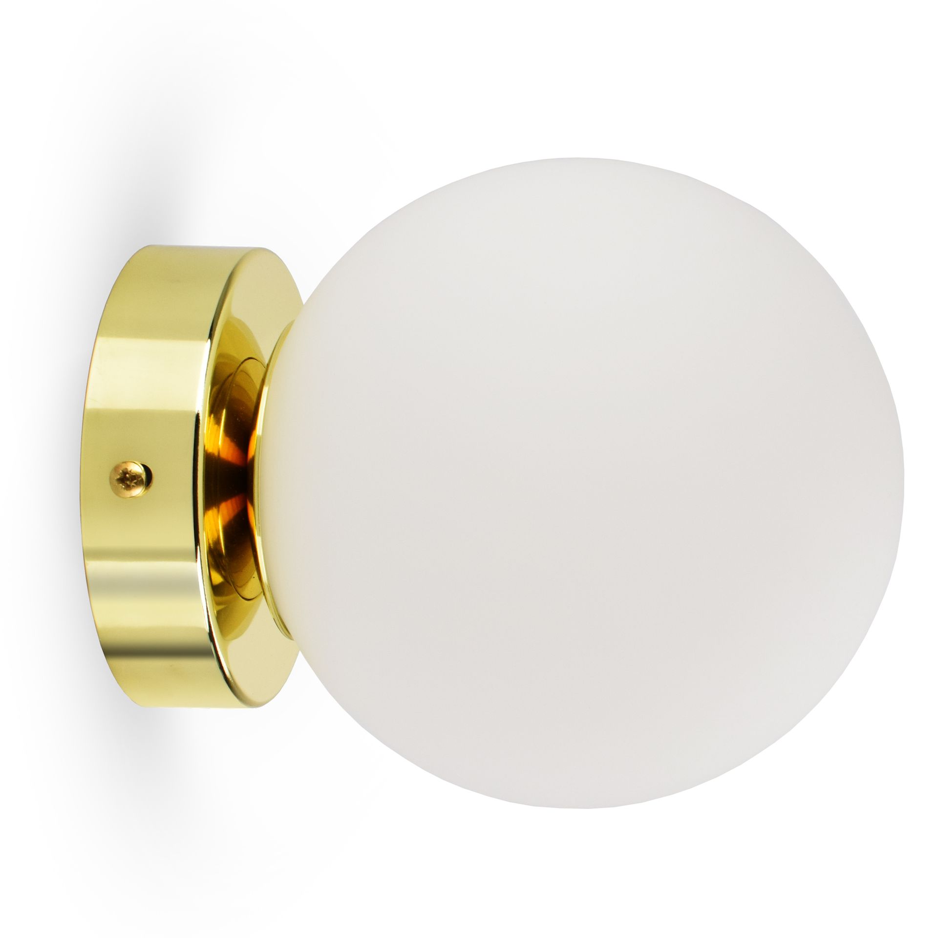 Kinkiet Lampa ścienna Złota Szklana Biała Kula Glass 545-K1 Led G9