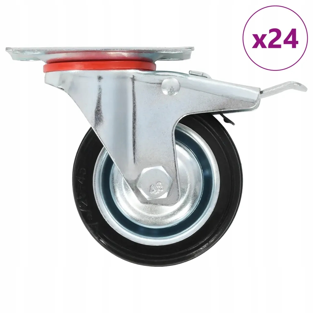 24 skrętne kółka, 75 mm