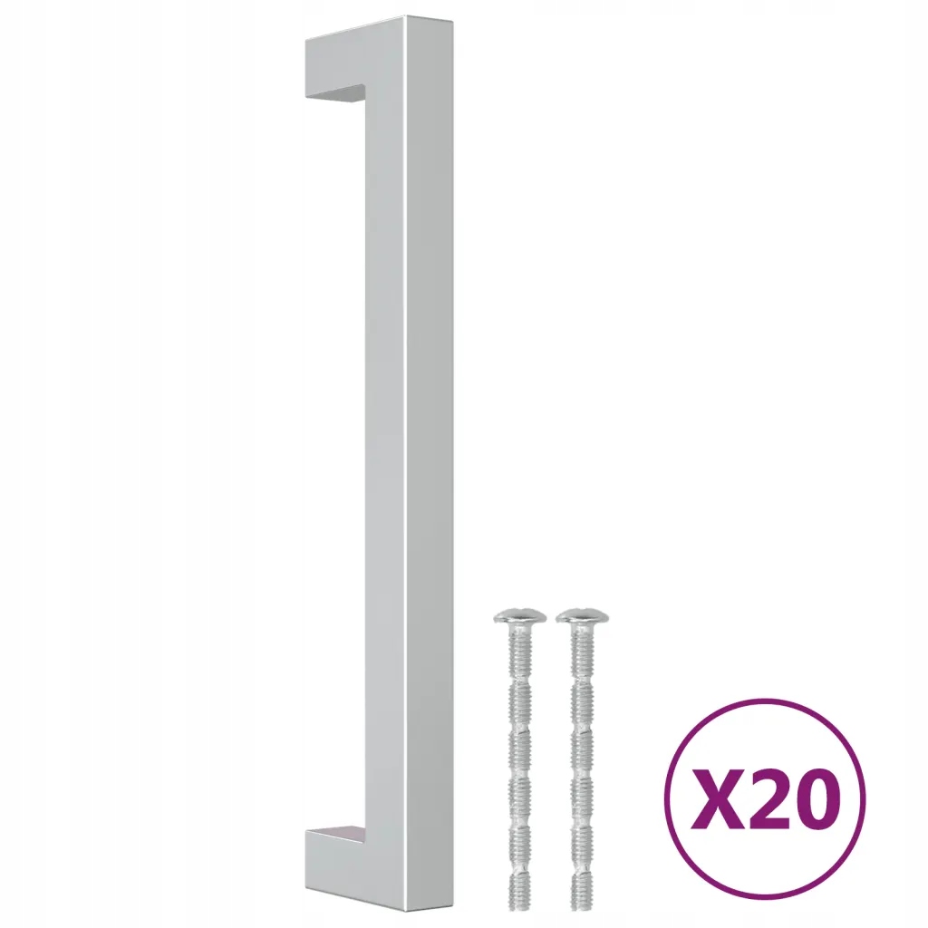 Uchwyty do szafek, 20 szt., srebrne, 160 mm, stal