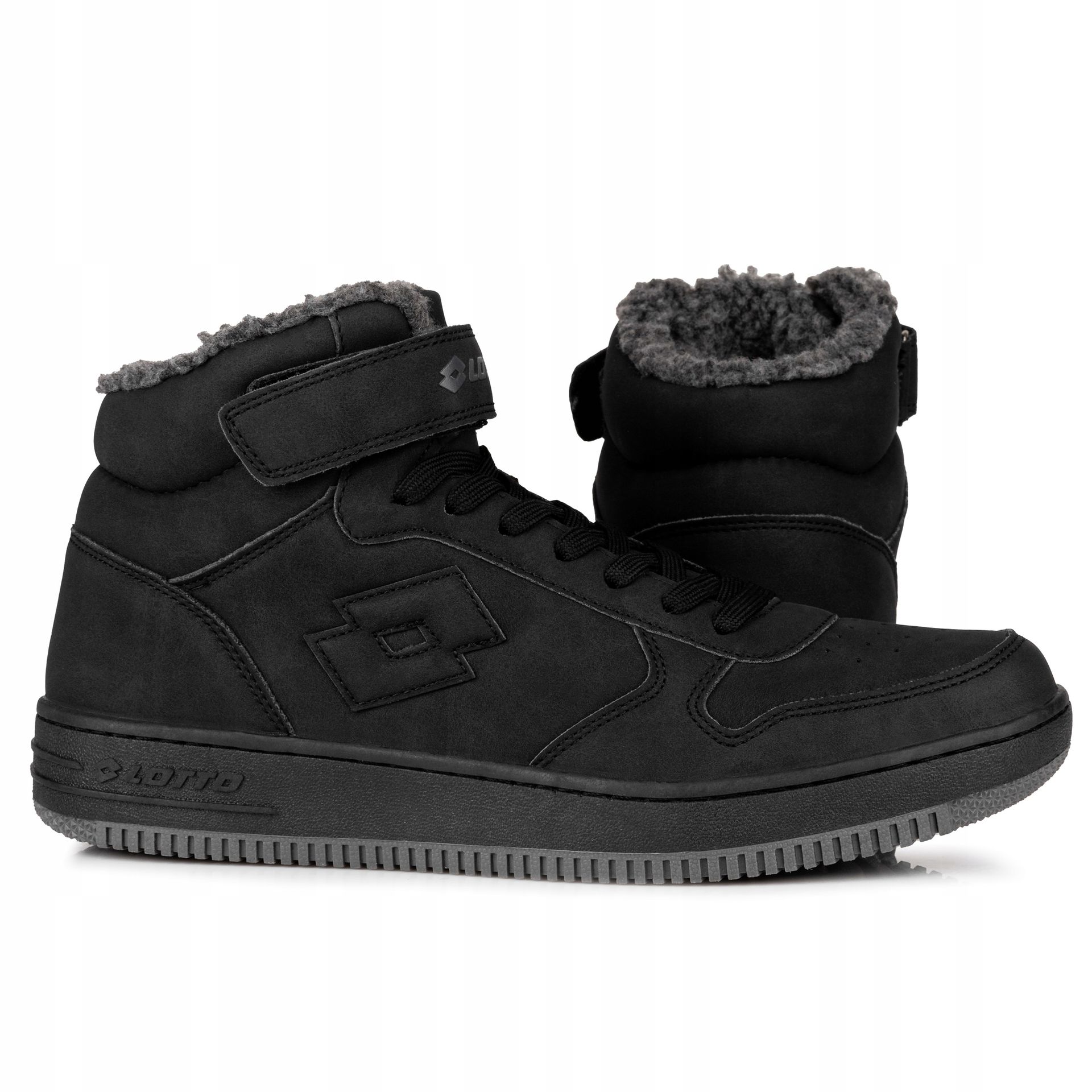 Buty męskie, zimowe, sportowe Lotto Paliot Fur Black/dk.grey Ocieplane