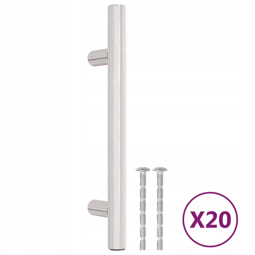 Uchwyty do szafek, 20 szt., srebrne, 96 mm, stal n