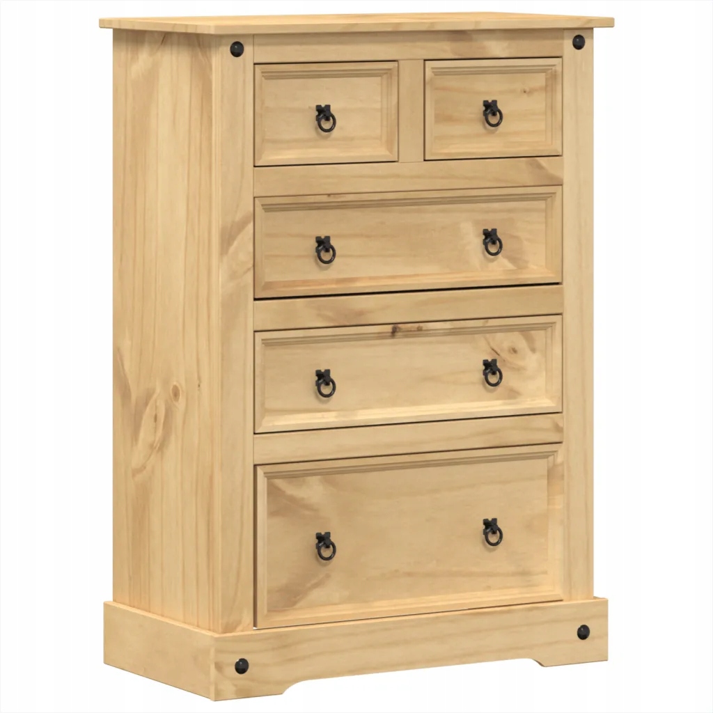 Komoda Corona, 80x43x114 cm, lite drewno sosnowe