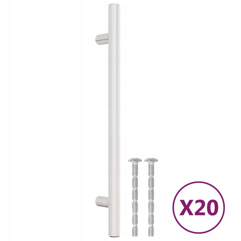 Uchwyty do szafek, 20 szt., srebrne, 160 mm, stal
