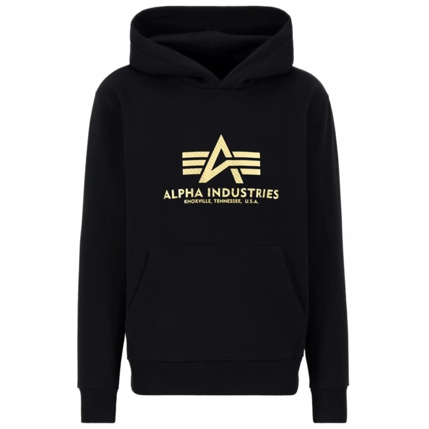 Bluza z kapturem Alpha Industries Basic Carbon 146343 365 - Czarna/Złota  S