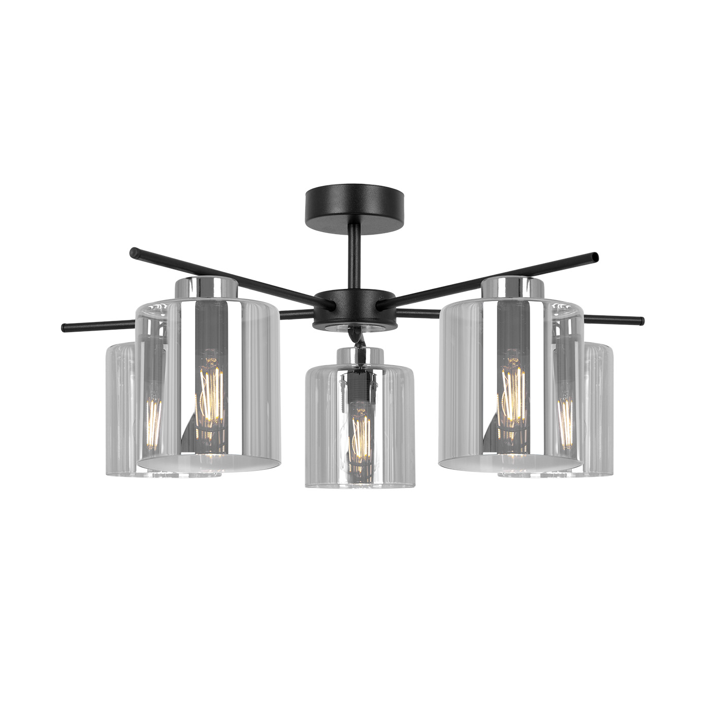Efektowna lampa sufitowa ze srebrnymi elementami K-5527 z serii LUNA 