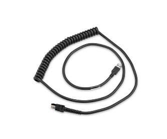 KABEL ZEBRY - EKRANOWANY USB: SERIA A, 9', ZWIJANY, BC1.2 (WYSOKOPRĄDOWY), -30C