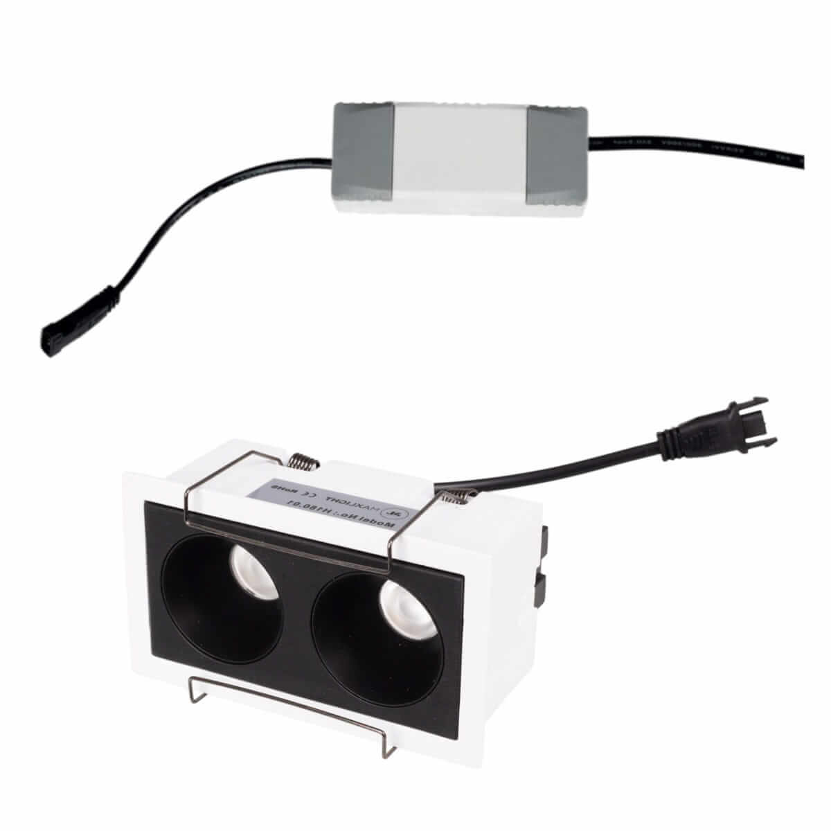 Wpustowa lampa z zasilaczem i modułem LED Modular H180.01 + HM180 2L + HT180 6W ON/OFF Maxlight LED 6W 3000K czarna biała