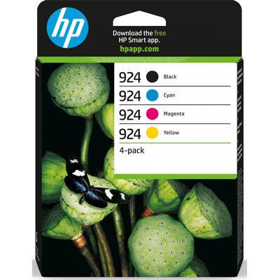 Zestaw tuszów HP 924 Czarny, Błękitny, Purpurowy, Żółty 6C3Z1NE