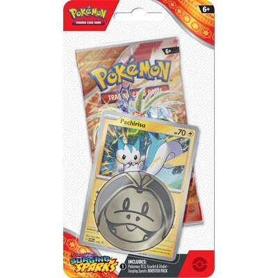 Gra karciana POKEMON TCG: Scarlet & Violet Surging Sparks Premium Checklane Blister Chandelur (1 zestaw)