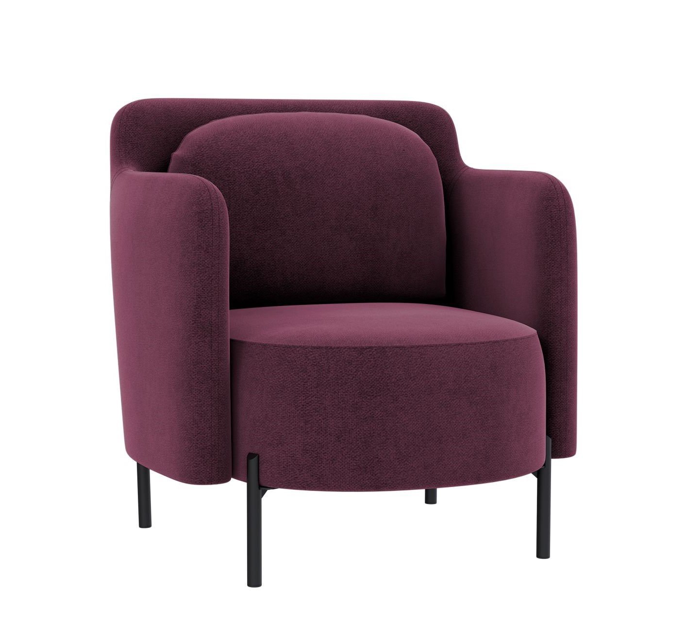 Fotel Glam Czarny / Cloud 68 Bordowy