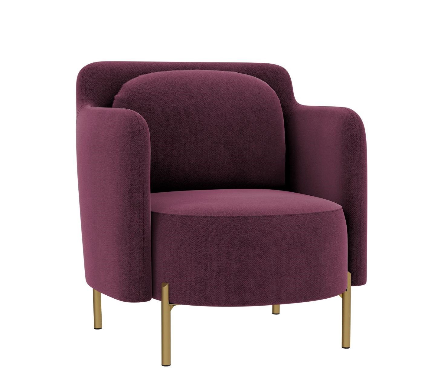 Fotel Glam Złoty / Cloud 68 Bordowy