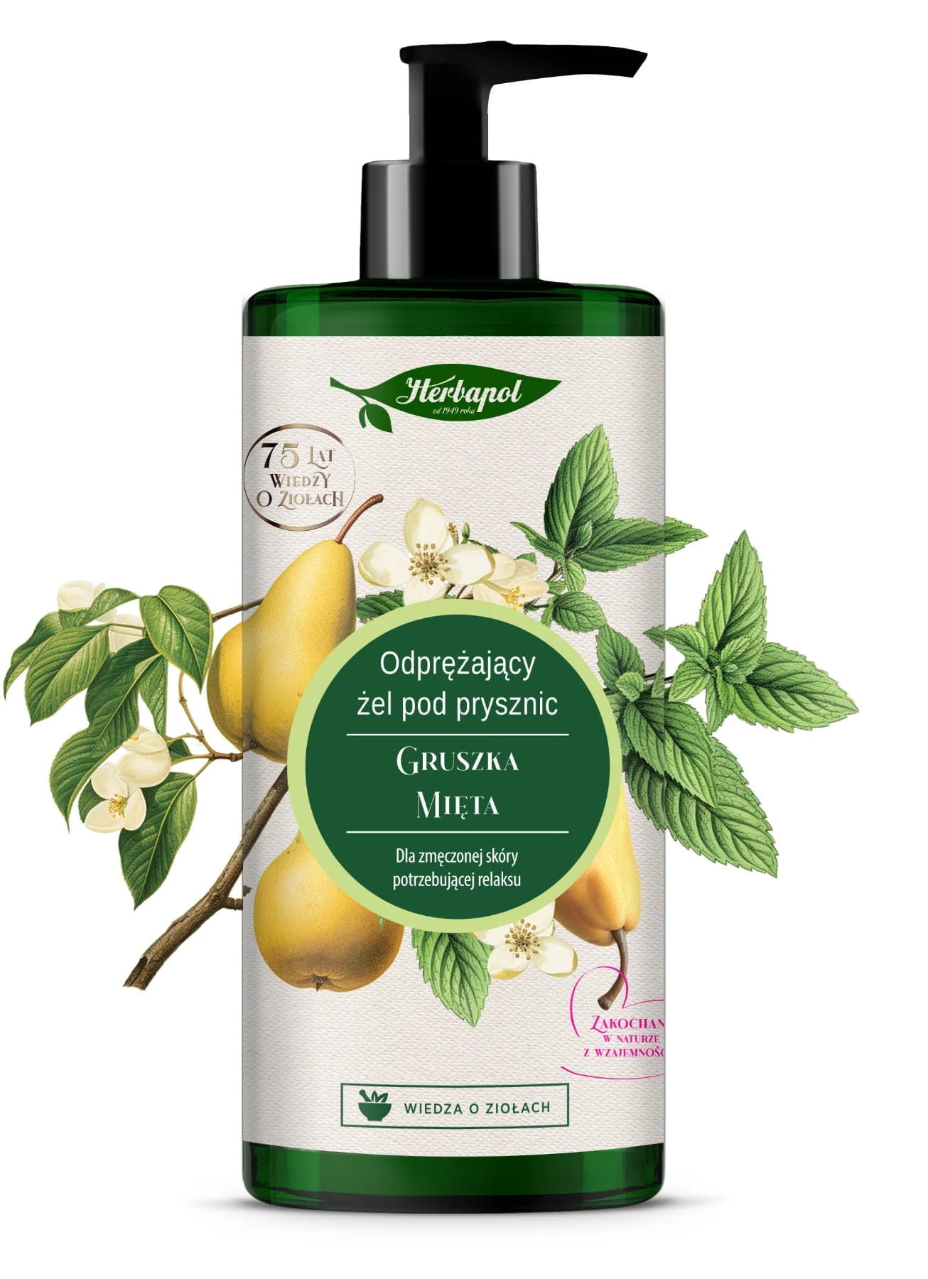 HERBAPOL Żel pod prysznic Gruszka Mięta 740 ml