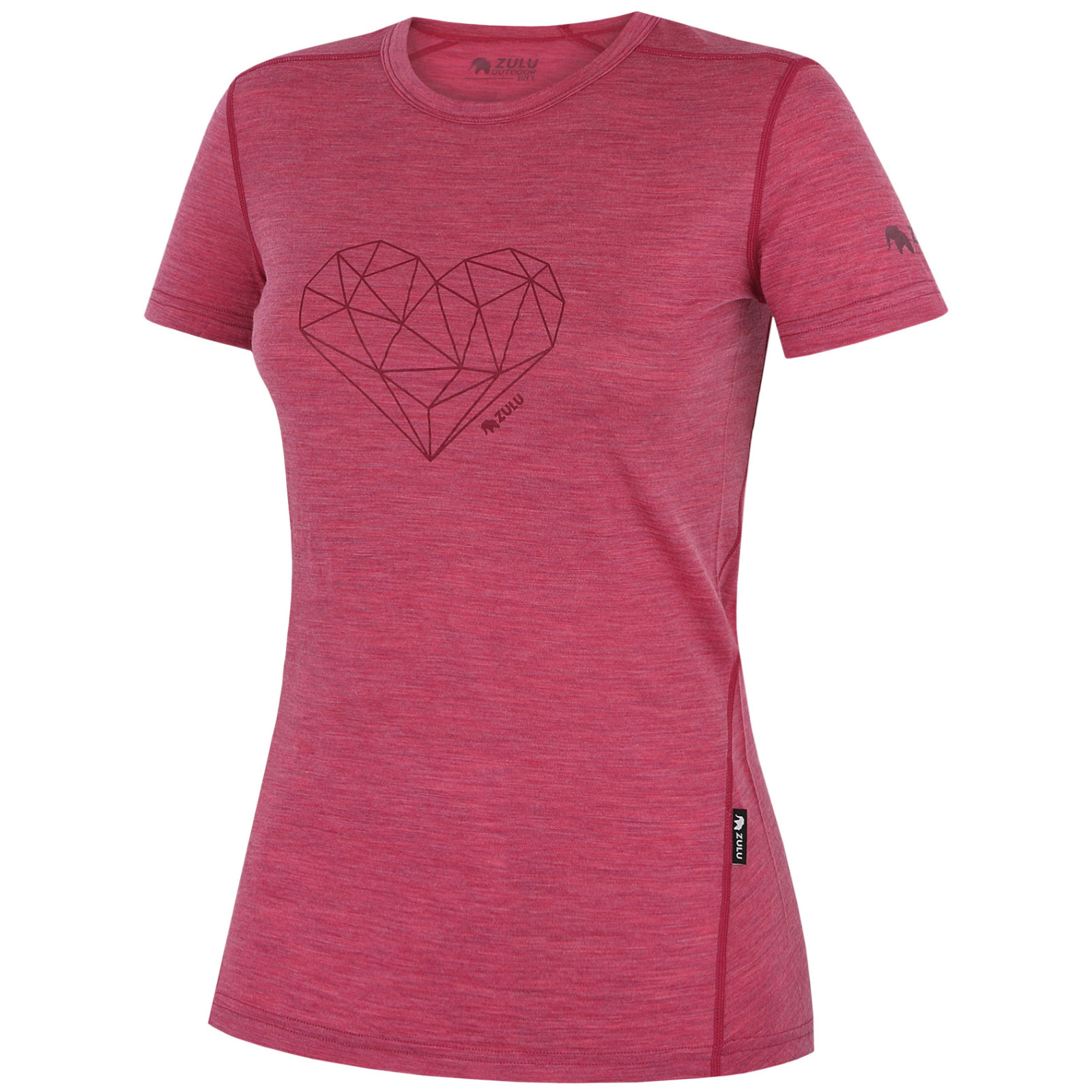 Koszulka damska Zulu Merino 160 Short Heart Rozmiar: XL / Kolor: różowy