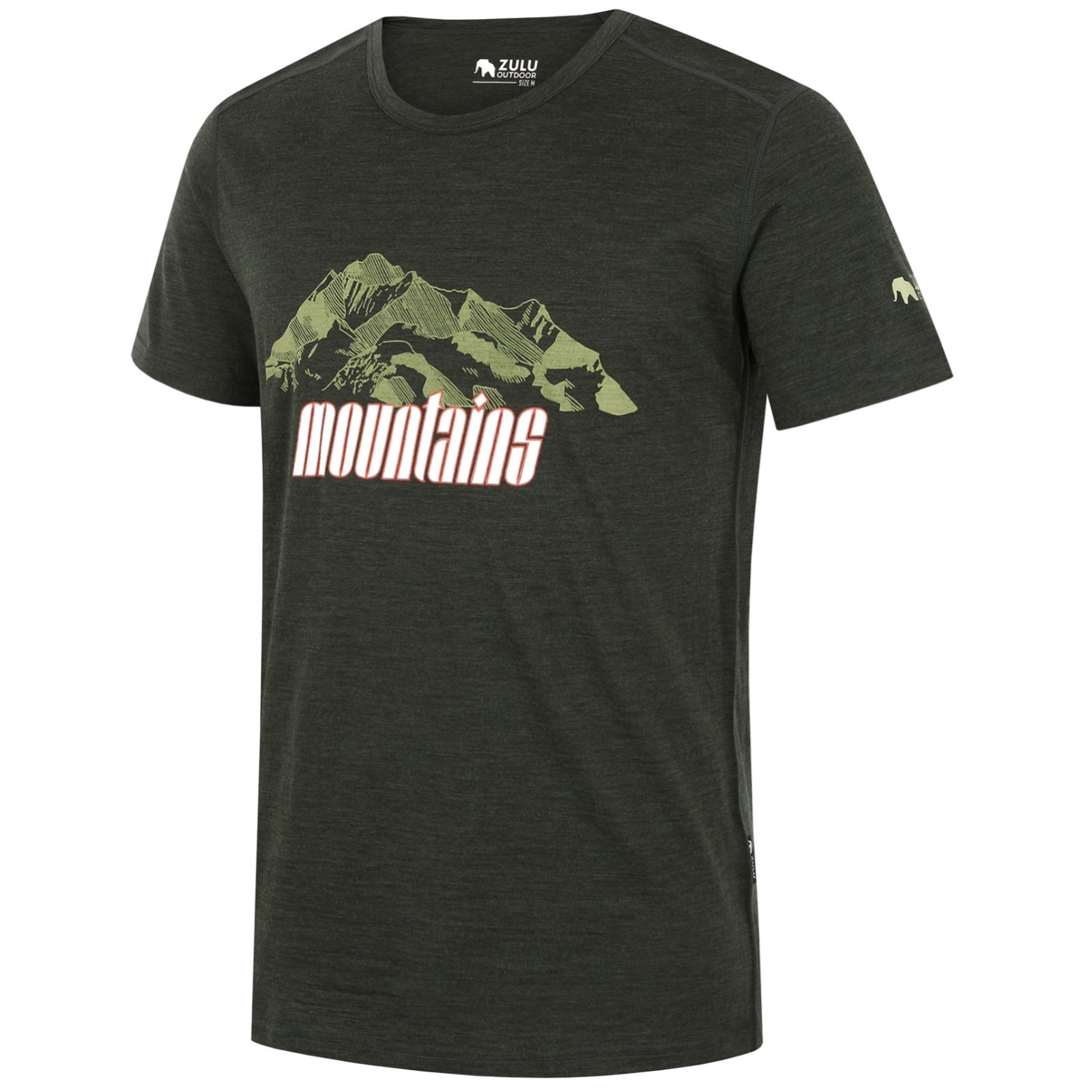 Koszulka męska Zulu Merino Mountains 160 Short Comfy Rozmiar: XXL / Kolor: zielony