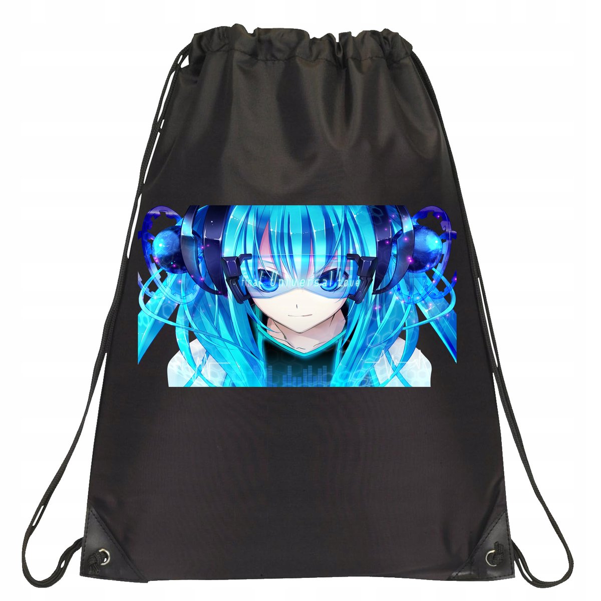 P159 PLECAK WOREK NA BUTY TORNISTER HATSUNE MIKU JAKOŚĆ CZARNY
