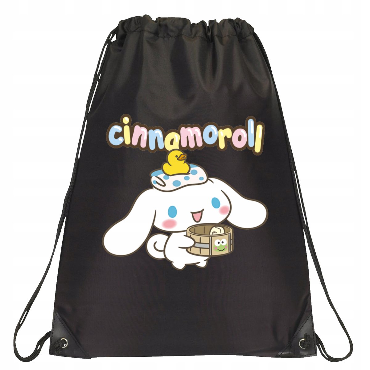 P125 PLECAK WOREK NA BUTY TORNISTER CINNAMOROLL MANGA JAKOŚĆ CZARNY