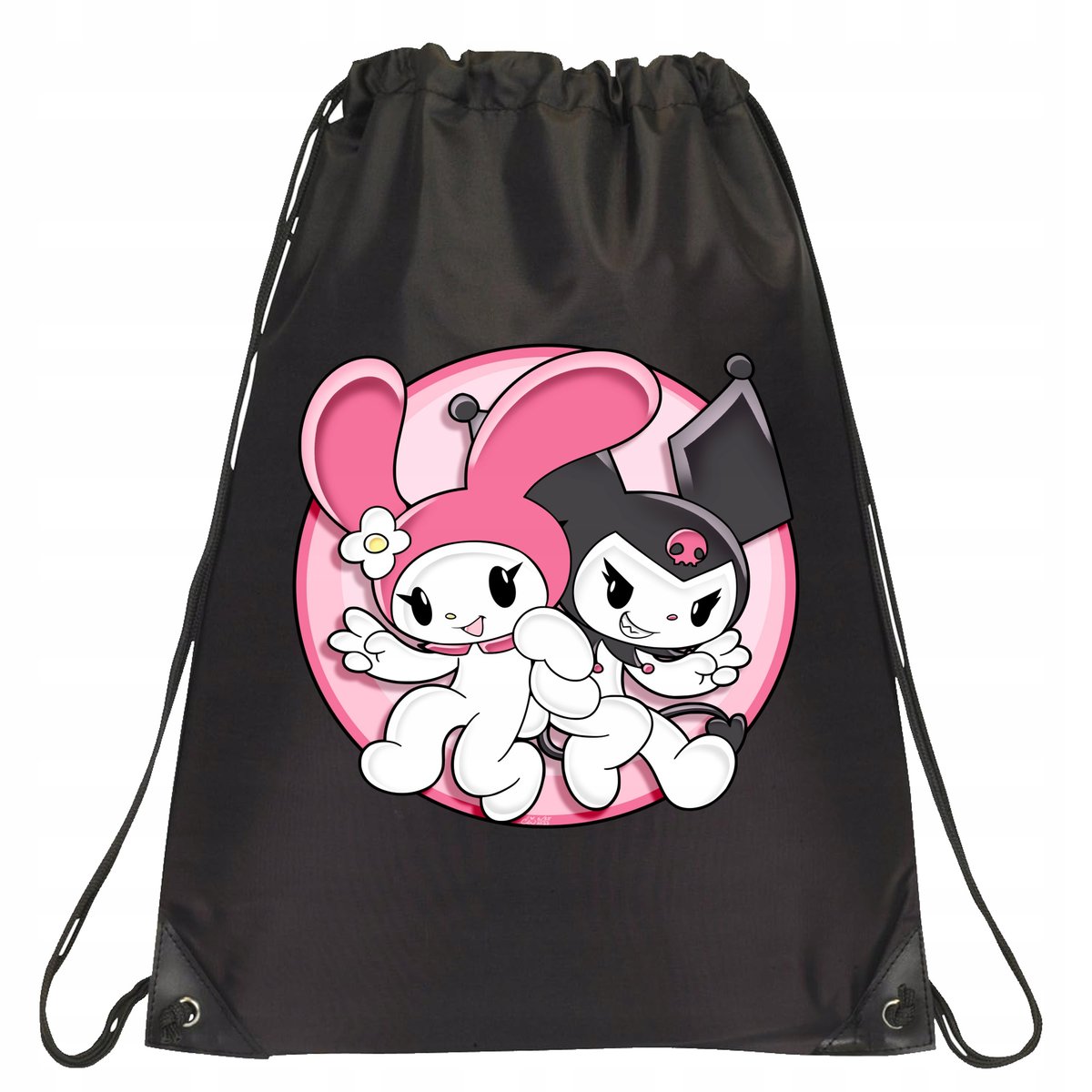 P157 PLECAK WOREK NA BUTY TORNISTER KUROMI ANIME KRÓLICZEK JAKOŚĆ CZARNY